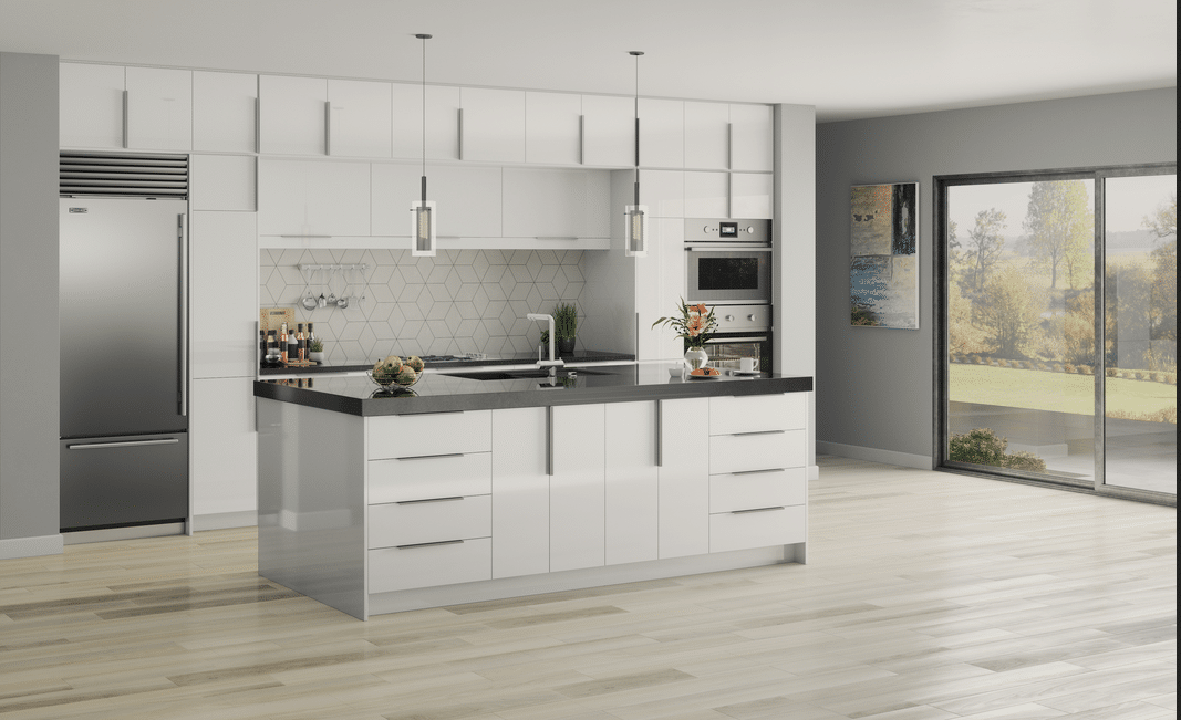 Frameless flat-panel modern kitchen cabinets